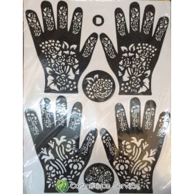 Tatouage henna 12 feuilles