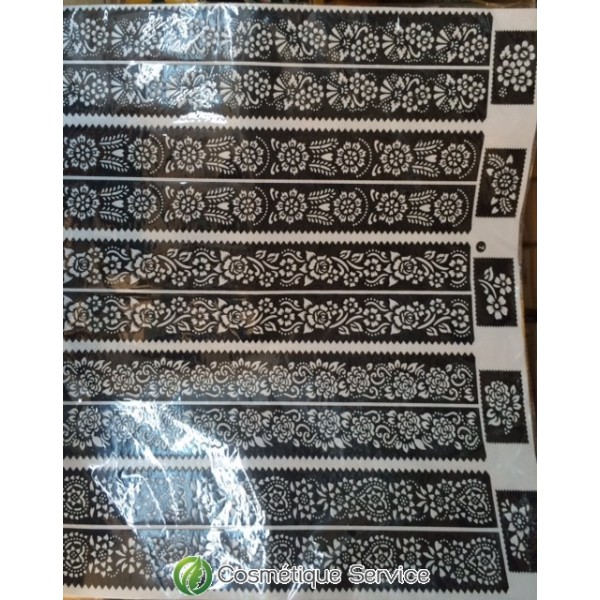 Tatouage henna 12 feuilles (grand)